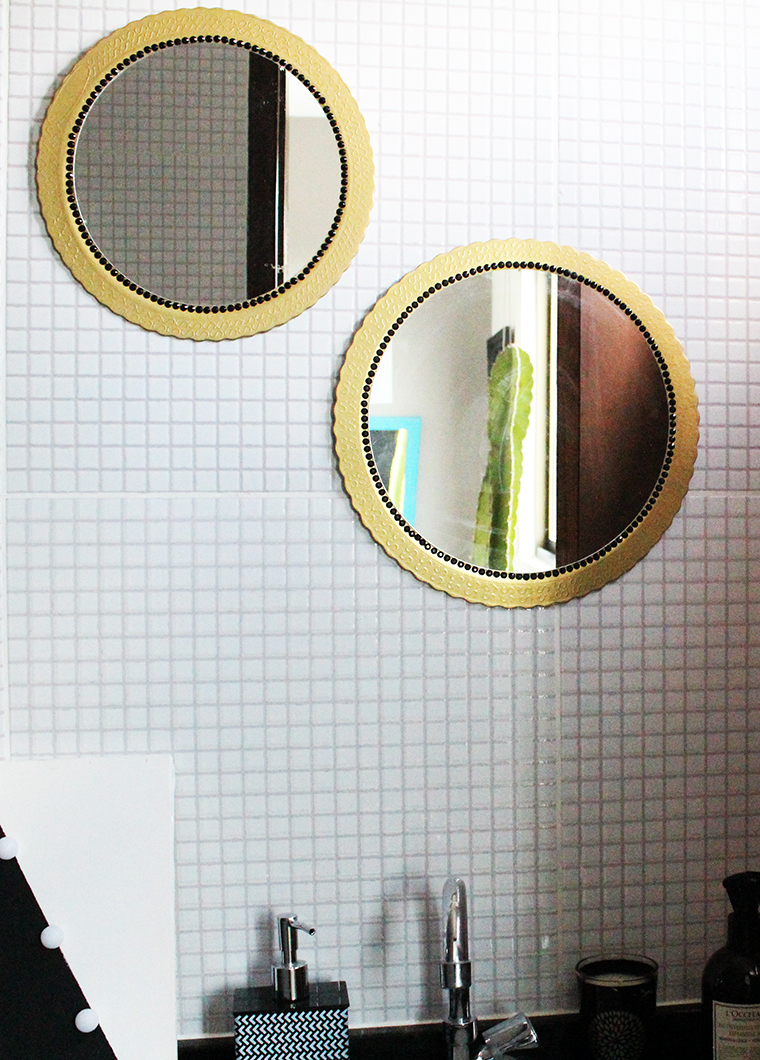 DIY: Espelhos com bandeja de festa por menos de R$35.